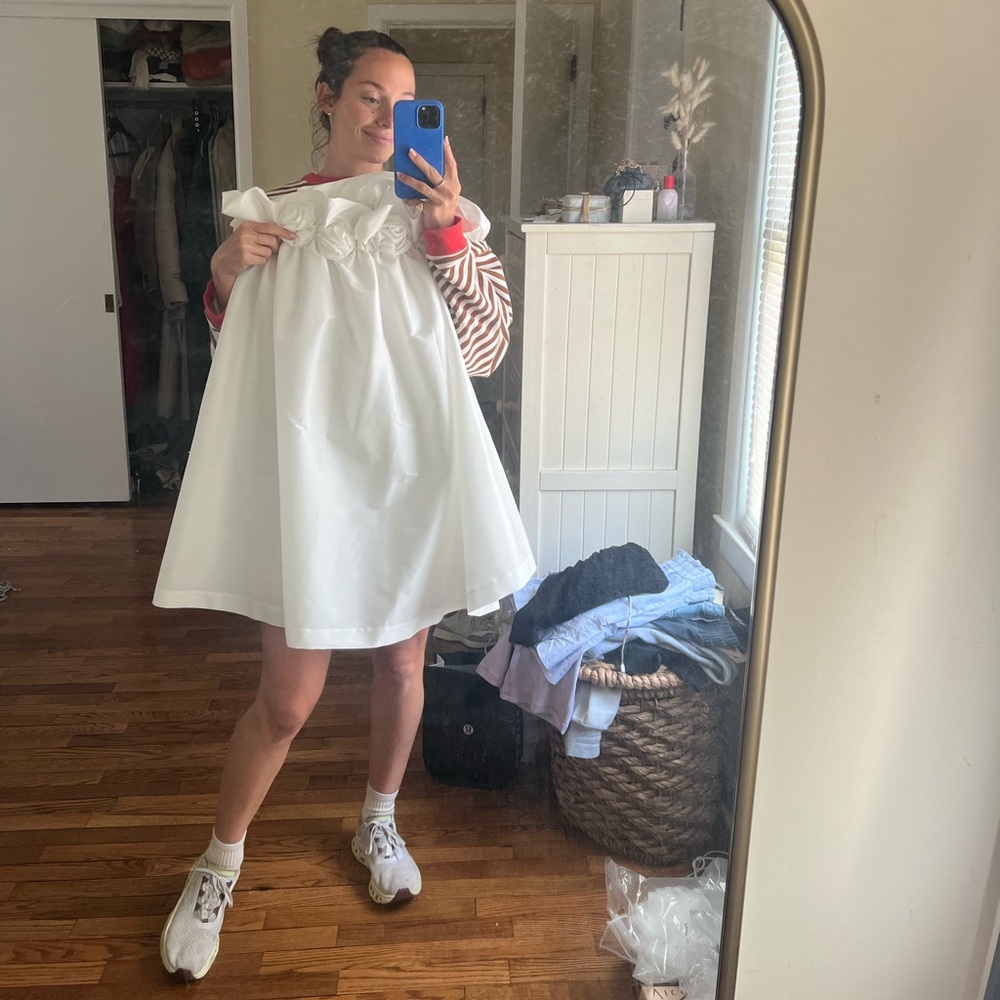 Bernadette Tilly floral appliqué strapless dress - White